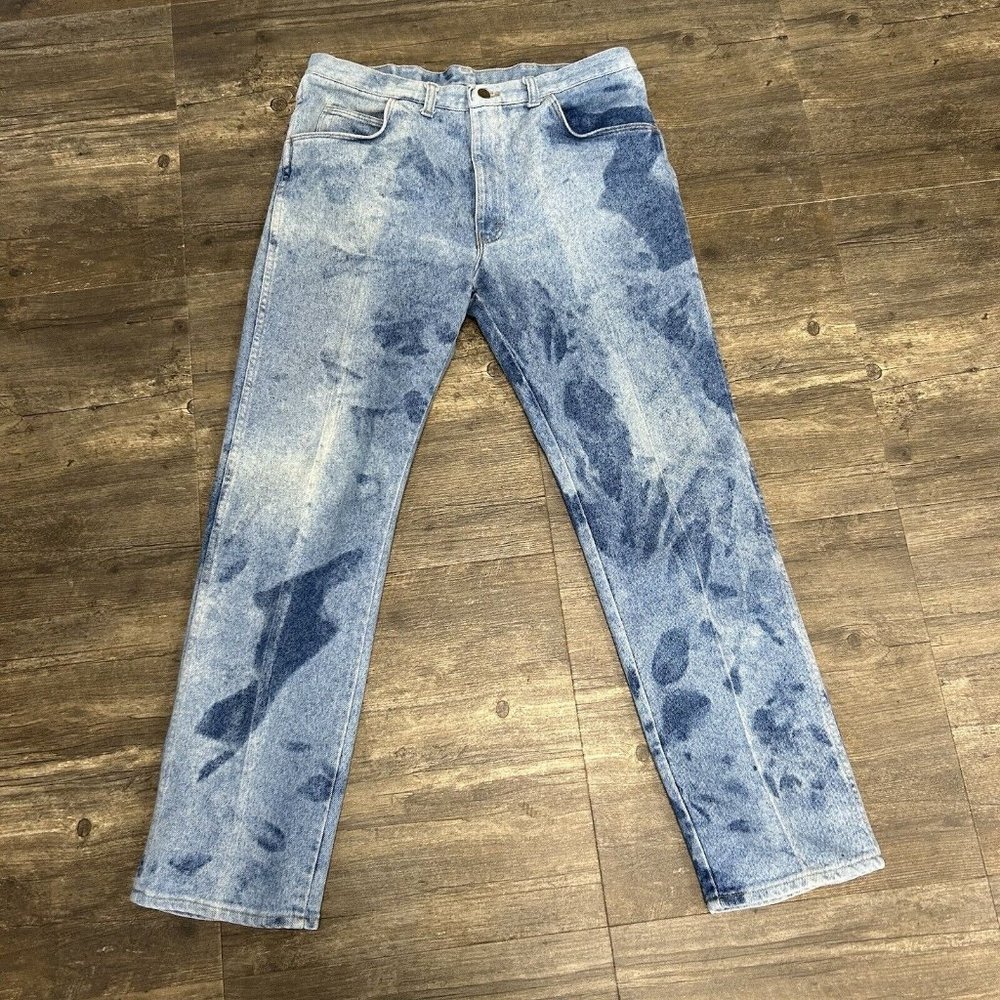 Vintage Wrangler Men Denim Jeans Made In USA NO SIZE TAG (36) Bleached - Picture 2 of 9